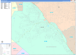Chino Hills Wall Map Color Cast Style 2024